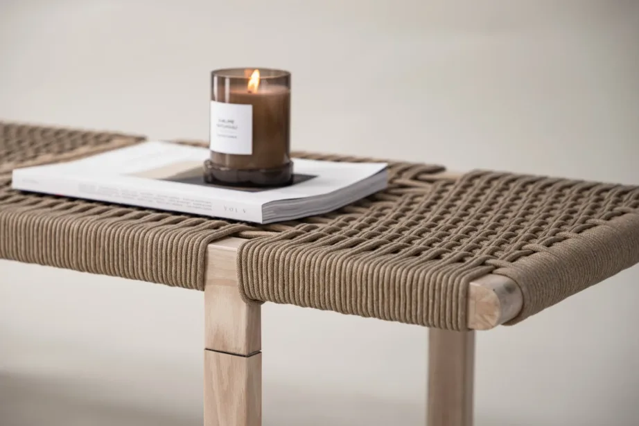 Põhjamaine ping Ängön, valge peitsitud terasraami ja beeži punutud istmega, 45000-020 – 9