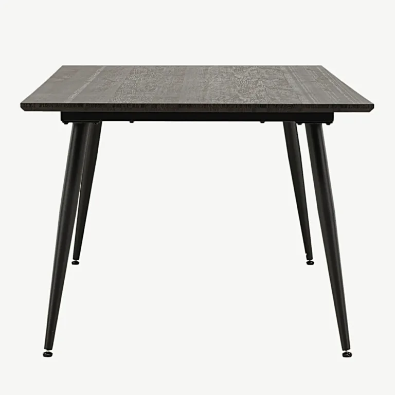 Keholmeni ristkülikukujuline pruun söögilaud mustade terasjalgadega, 220x100 cm - 46000-052