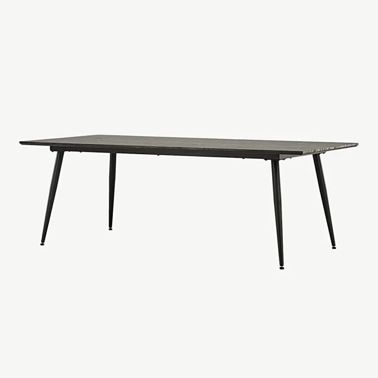 Keholmeni ristkülikukujuline pruun söögilaud mustade terasjalgadega, 220x100 cm - 46000-052