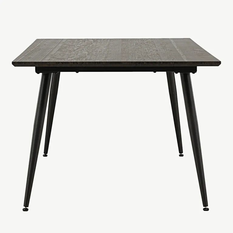 Keholmeni ristkülikukujuline pruun söögilaud mustade terasjalgadega, 220x100 cm - 46000-052