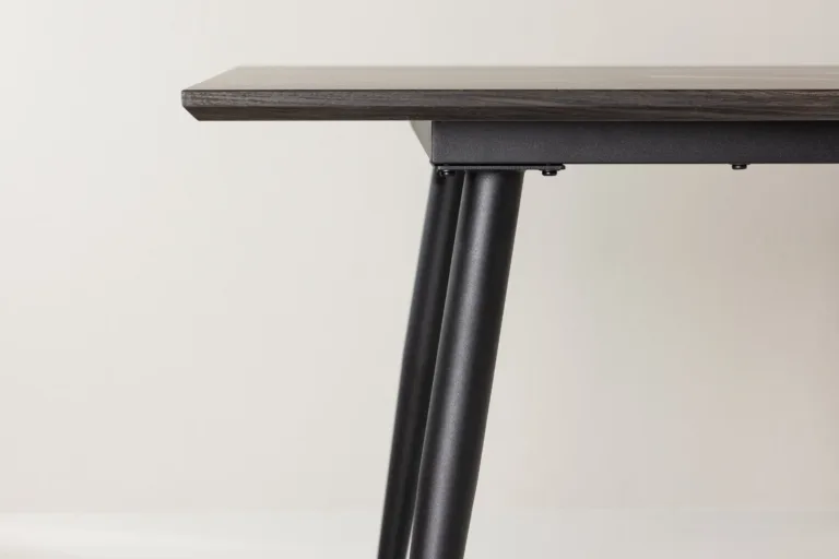 Keholmeni ristkülikukujuline pruun söögilaud mustade terasjalgadega, 220x100 cm - 46000-052