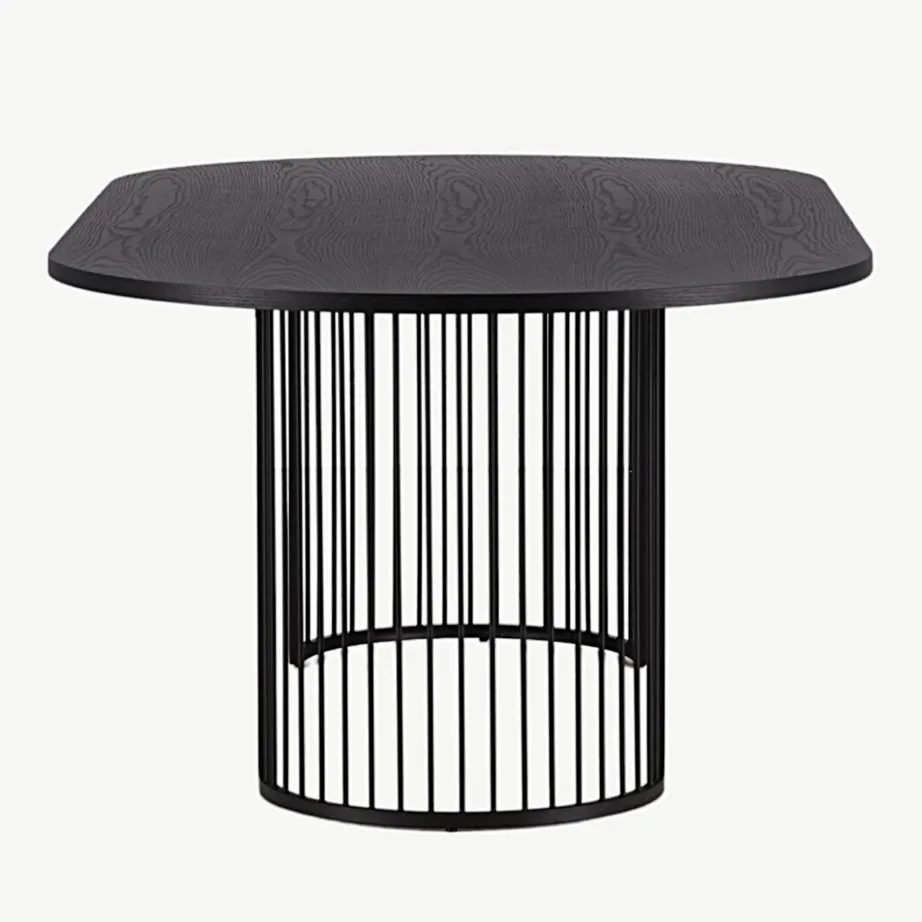 Hamneskäri ovaalne must söögilaud, MDF, terasjalad, 46000-170 – 2