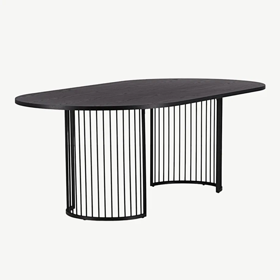 Hamneskäri ovaalne must söögilaud, MDF, terasjalad, 46000-170 – 3