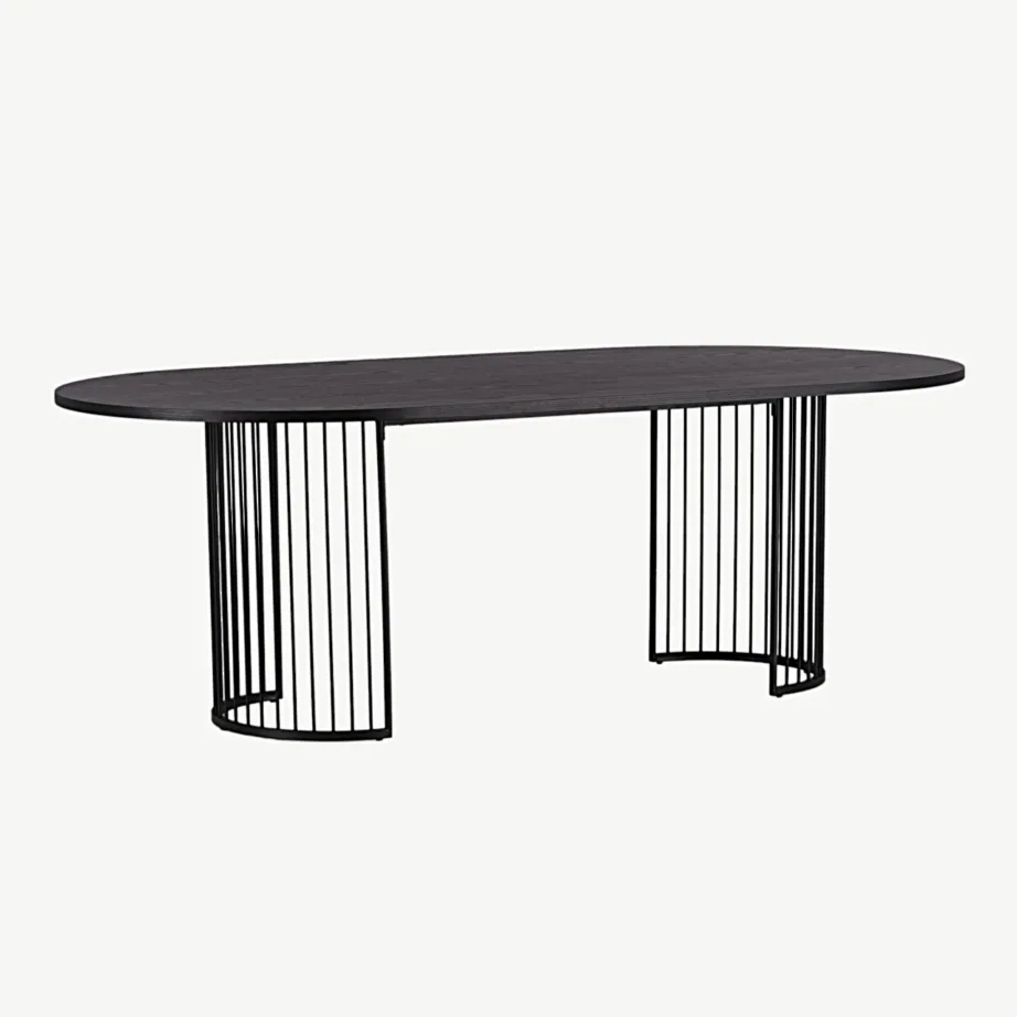 Hamneskäri ovaalne must söögilaud, MDF, terasjalad, 46000-170 – 4