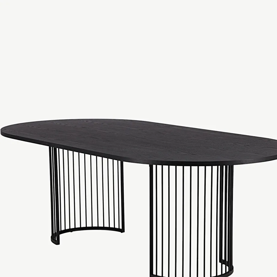 Hamneskäri ovaalne must söögilaud, MDF, terasjalad, 46000-170 – 5