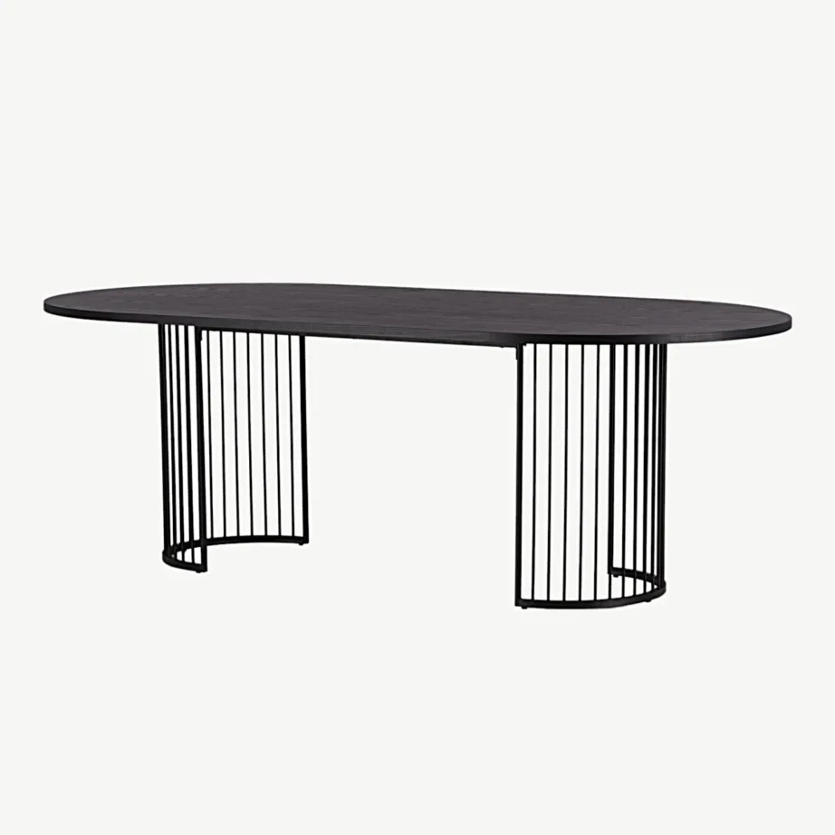 Hamneskäri ovaalne must söögilaud, MDF, terasjalad, 46000-170 – 7