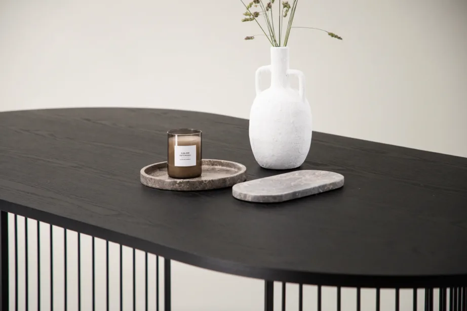 Hamneskäri ovaalne must söögilaud, MDF, terasjalad, 46000-170 – 10