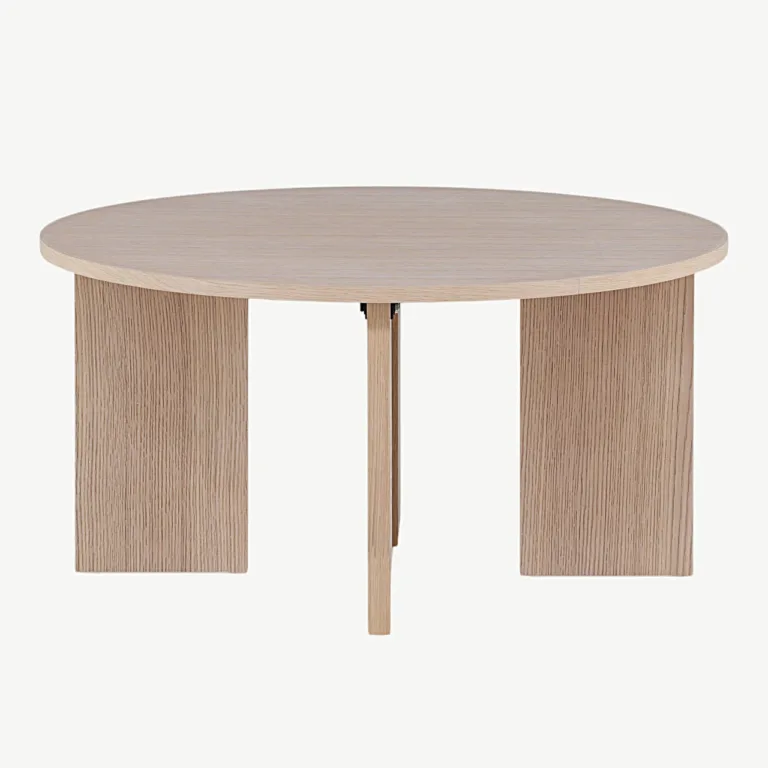 Ümmargune diivanilaud Askerön, valge peitsiga MDF, ø80 cm - 48000-170