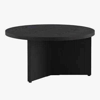 Saltö suur ümmargune diivanilaud musta spoonitud MDF-ga - 48000-451