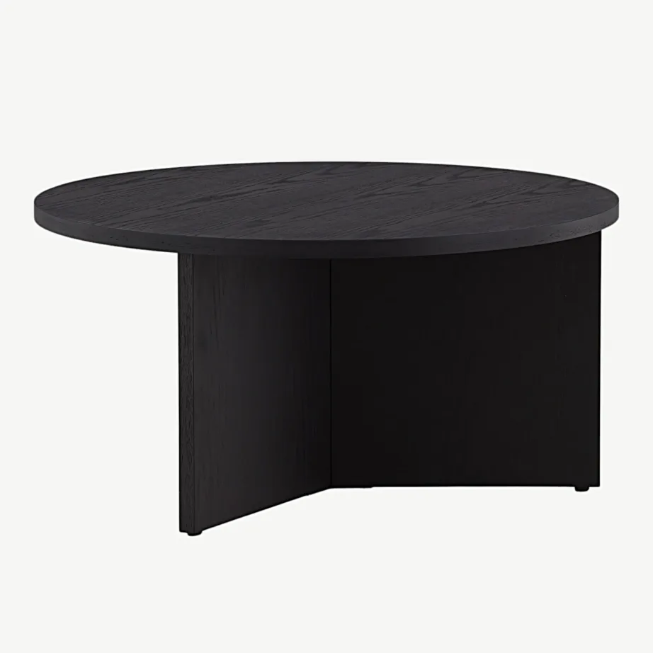 Saltö ümmargune must diivanilaud, MDF, ø65 cm, 48000-461
