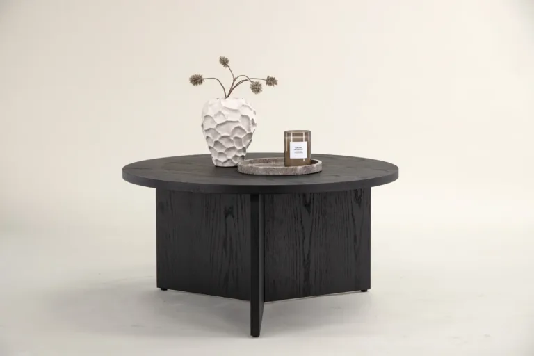 Saltö ümmargune must diivanilaud, MDF, ø65 cm - 48000-461