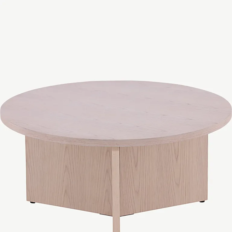 Valgeks peitsitud ümar diivanilaud Saltö, ø65 cm (MDF) - 48000-462