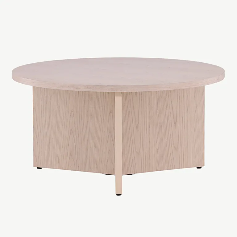 Valgeks peitsitud ümar diivanilaud Saltö, ø65 cm (MDF) - 48000-462