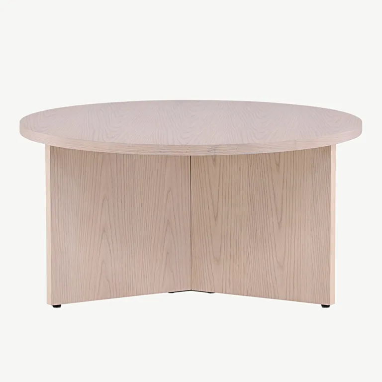 Valgeks peitsitud ümar diivanilaud Saltö, ø65 cm (MDF) - 48000-462