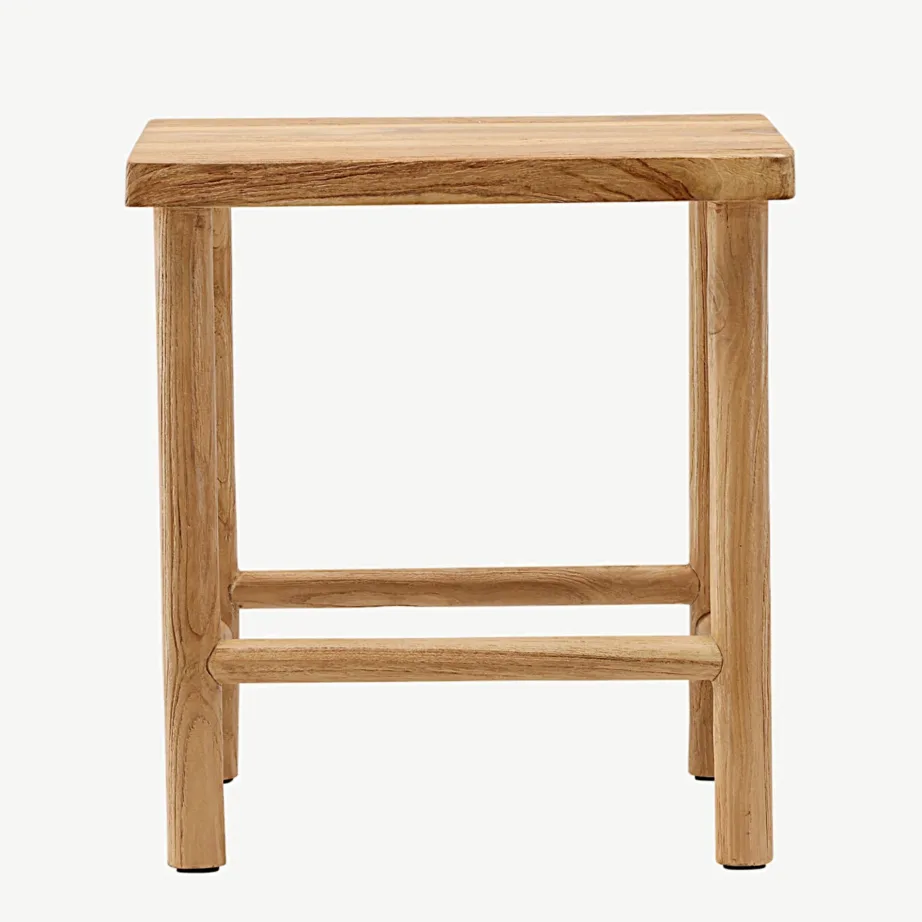 Valgeks peitsitud tiigipuust taburet Noster, 49000-160 – 2