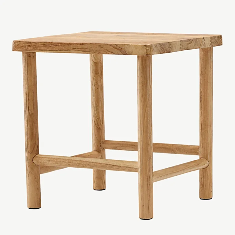 Valgeks peitsitud tiigipuust taburet Noster - 49000-160