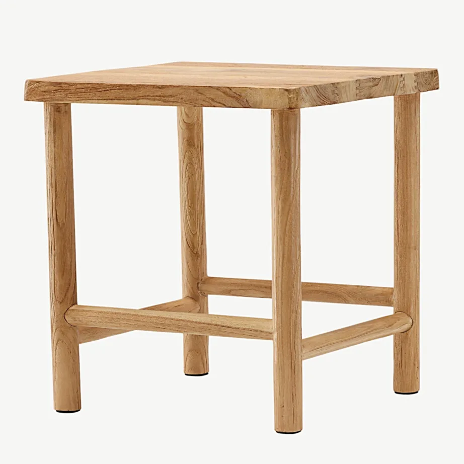 Valgeks peitsitud tiigipuust taburet Noster, 49000-160
