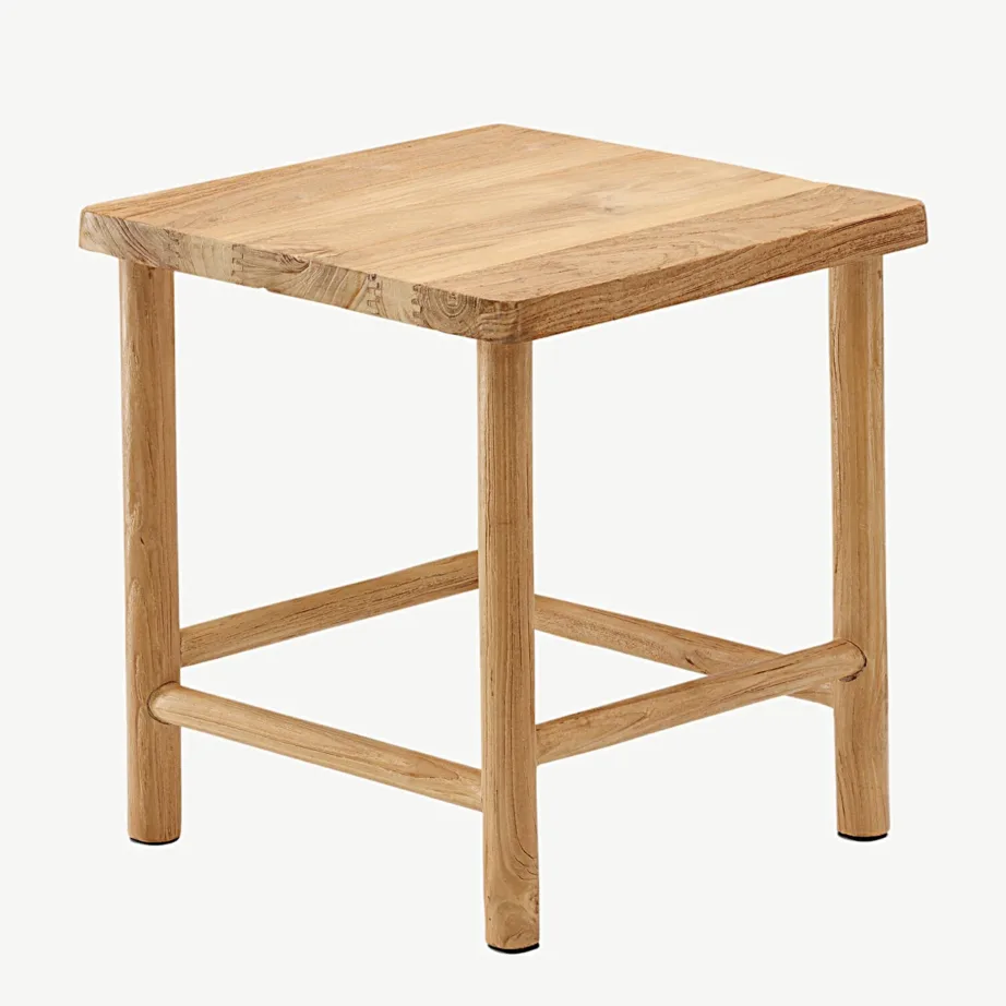 Valgeks peitsitud tiigipuust taburet Noster, 49000-160 – 4