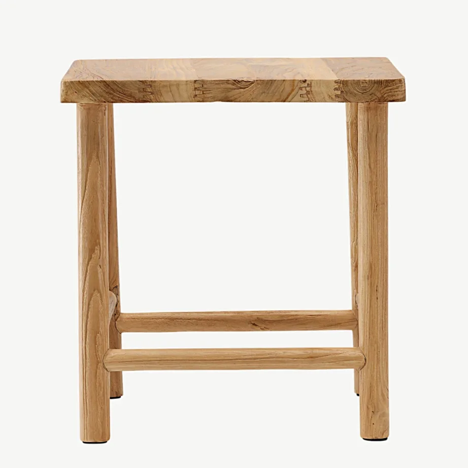 Valgeks peitsitud tiigipuust taburet Noster, 49000-160 – 5