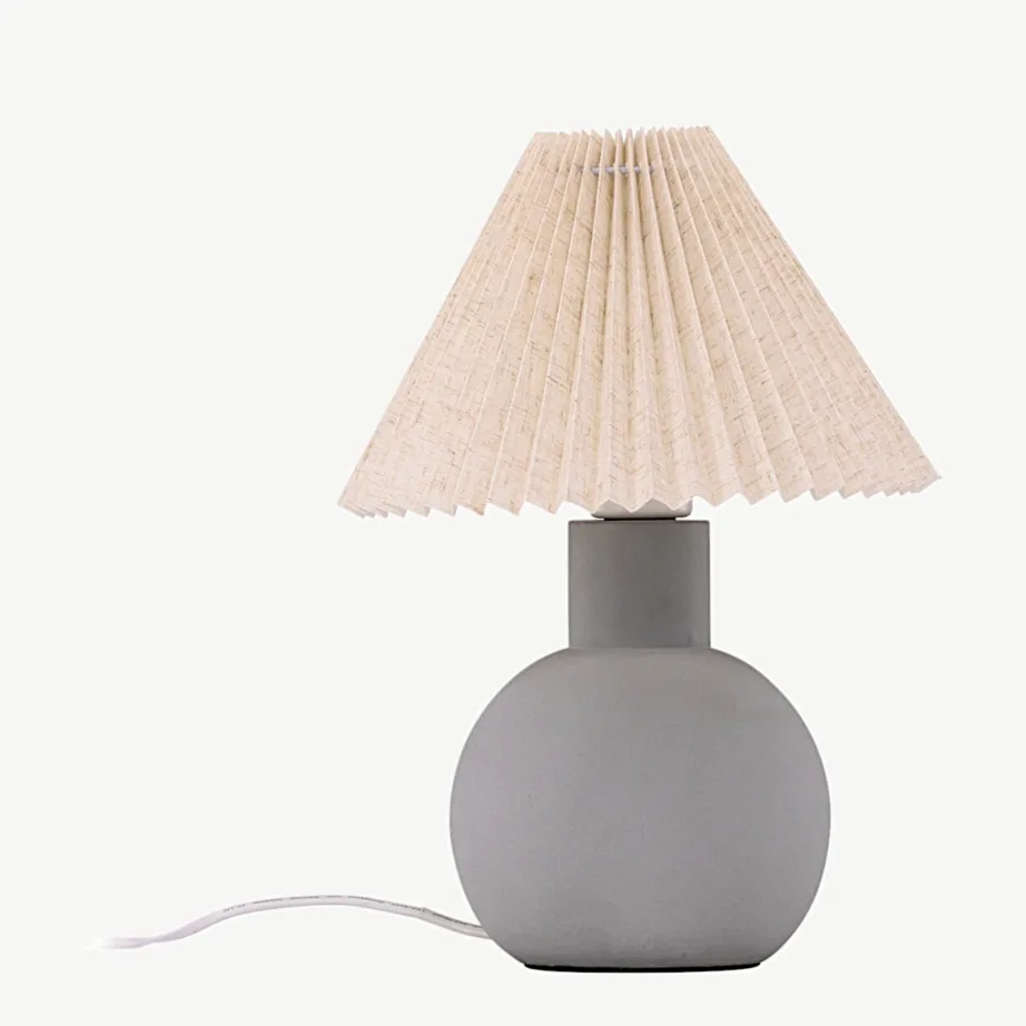 Älvsborg laualamp halli betoonalusega ja linase lambikuppliga, 50055-113