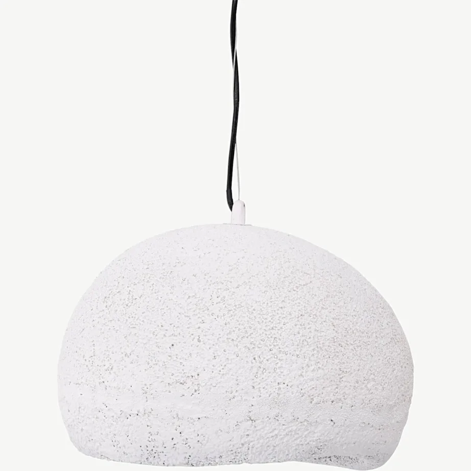 Rustikaalse stiiliga valge kiviefektiga rippvalgusti Gilltorp (Ø40 cm), 50065-007