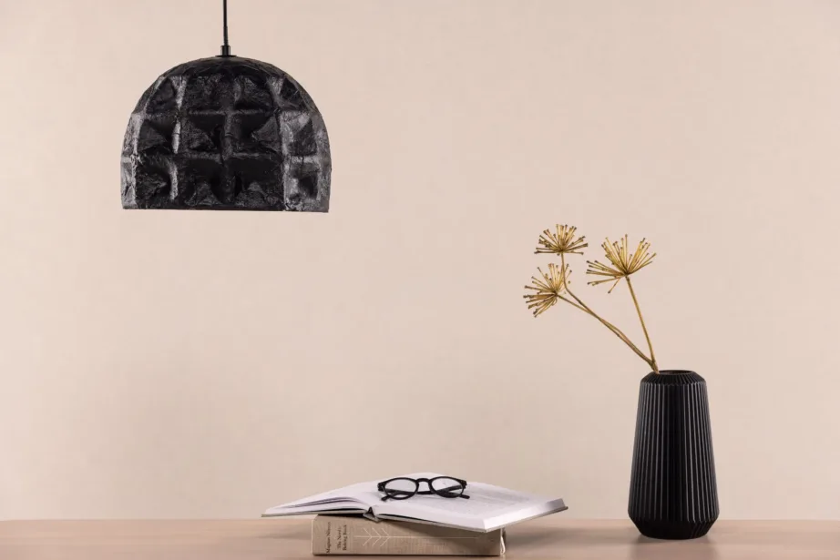 Must vaigutekstuuriga ripplamp Hogstorp, Ø 30 cm, 50066-001 – 3