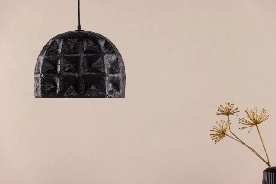 Must vaigutekstuuriga ripplamp Hogstorp, Ø 30 cm, 50066-001 – 4
