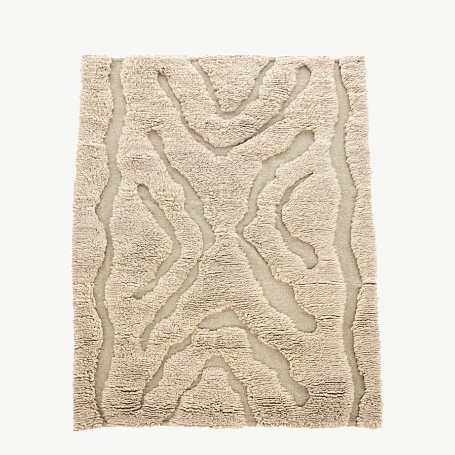 Beež reljeefse mustriga villavaip Trondheim x Josefin Lustig 200×300 cm, 51074-220 – 2