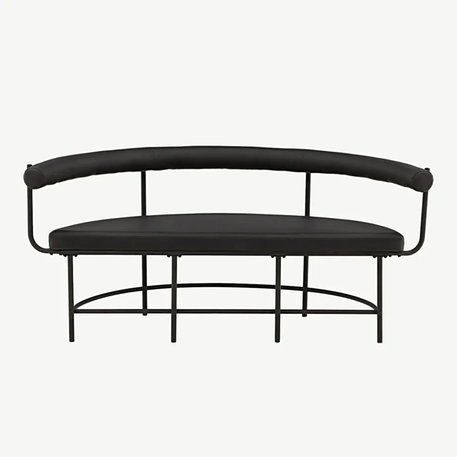 Kaasaegne mustast terasest pingi diivan Stallhagen (PU-kattega, 165 cm), 53000-011 – 6