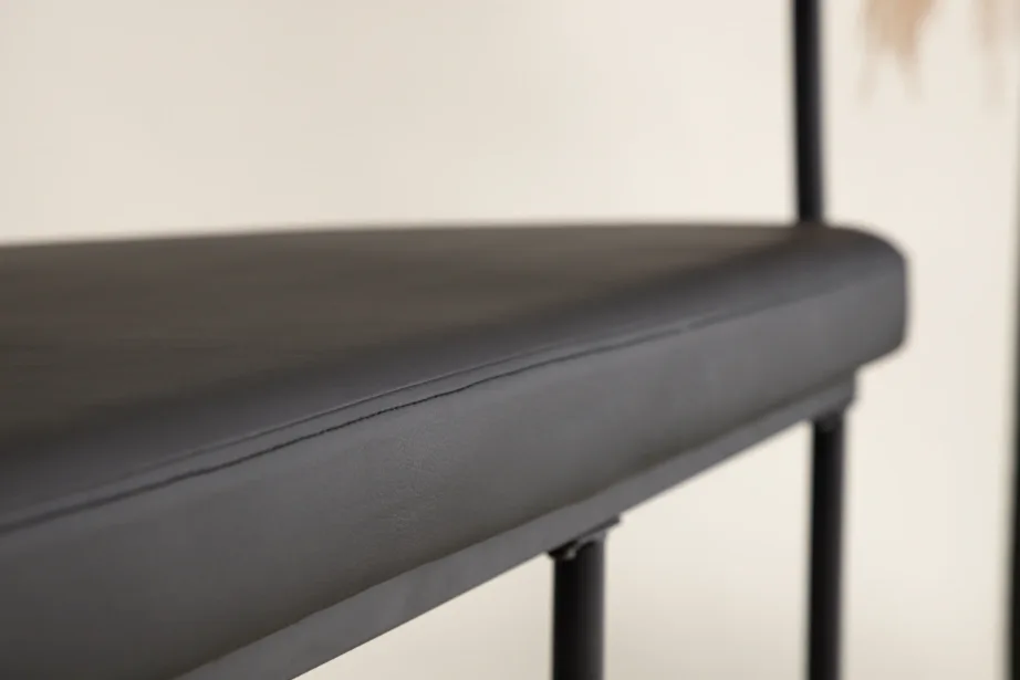 Kaasaegne mustast terasest pingi diivan Stallhagen (PU-kattega, 165 cm), 53000-011 – 12