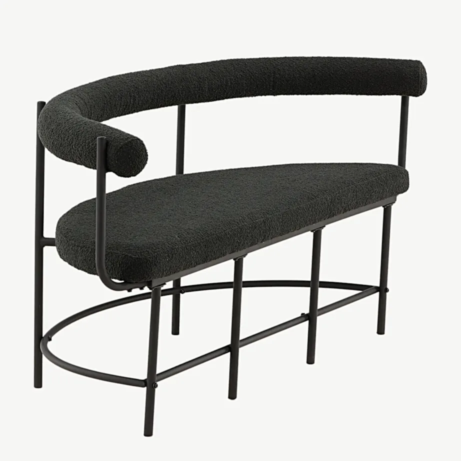 Stallhagen kollektsiooni musta buklee-kattega terasest pingisohva, 53000-101 – 4