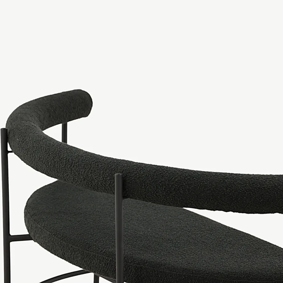 Stallhagen kollektsiooni musta buklee-kattega terasest pingisohva, 53000-101 – 6