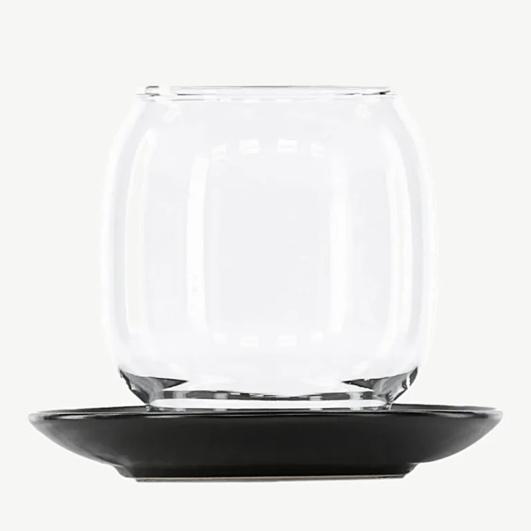Keraamiline latern Archy musta klaasist kupliga, ø12 cm - 58116-100