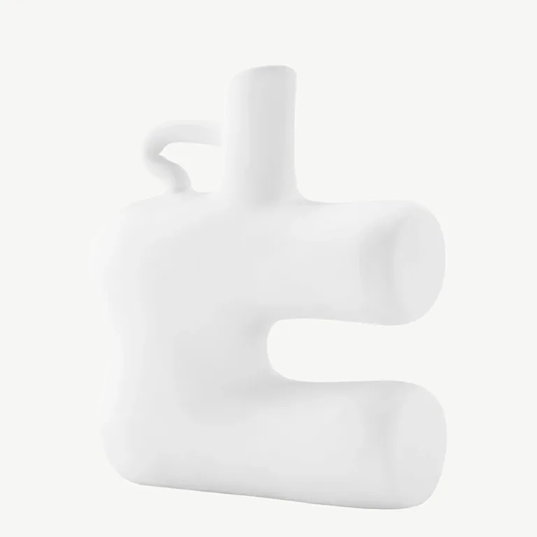 Valge kivitariinast dekoratiivvaas Dity, 19 cm - 58150-101