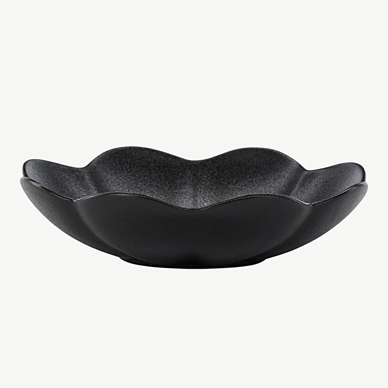 Matt must, lainelise servaga tugevdatud portselantaldrik Wabi Sabi (Ø21 cm) - 58180-100