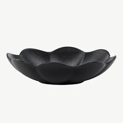 Matt must, lainelise servaga tugevdatud portselantaldrik Wabi Sabi (Ø21 cm) - 58180-100