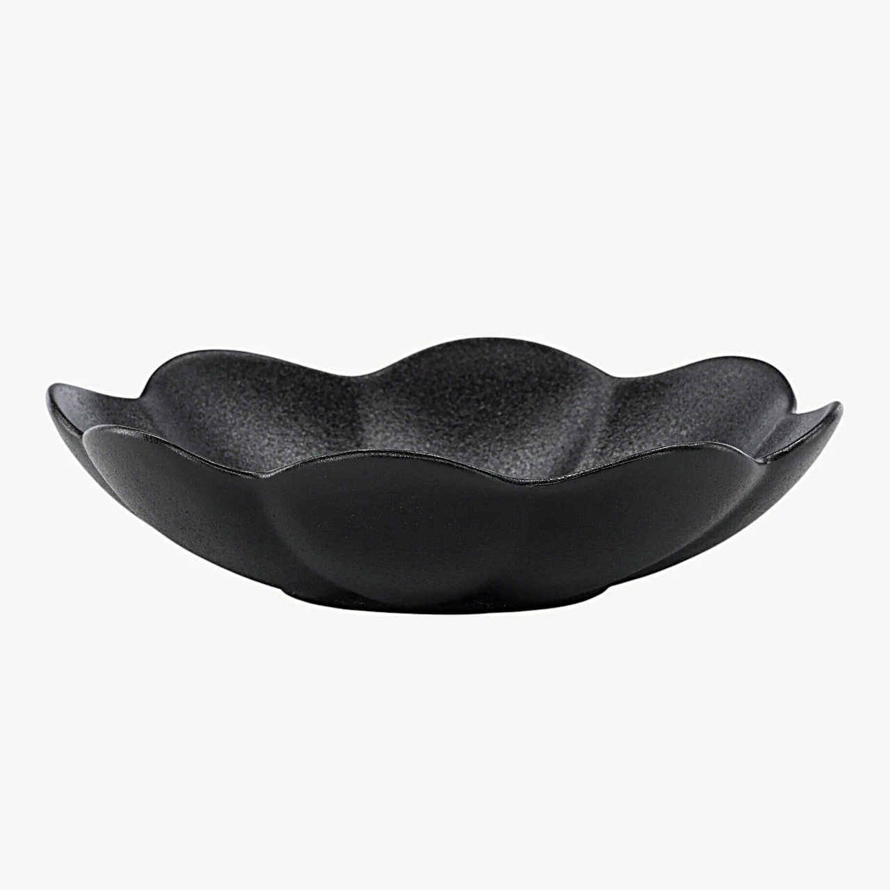 Matt must, lainelise servaga tugevdatud portselantaldrik Wabi Sabi (Ø21 cm) - 58180-100