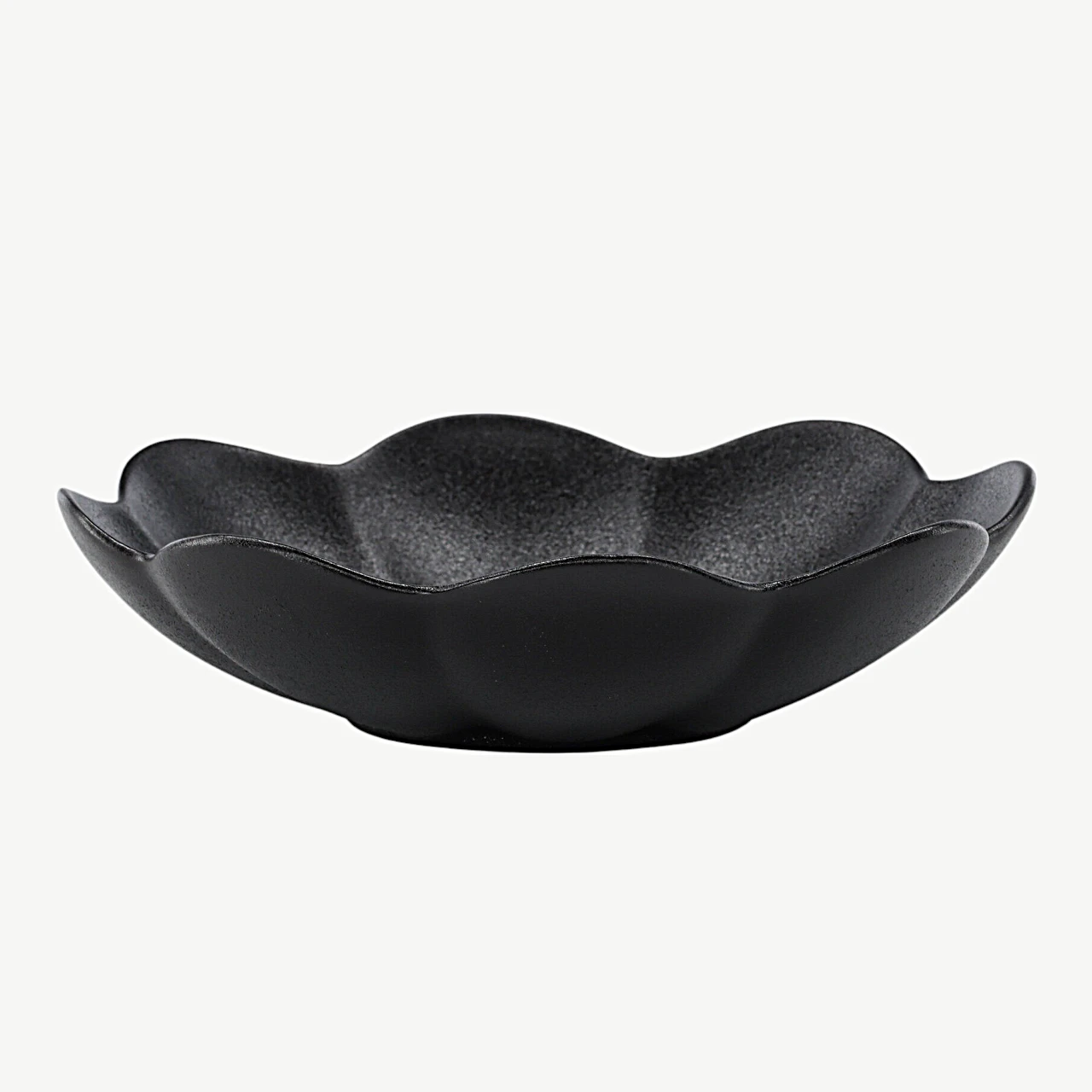 Matt must, lainelise servaga tugevdatud portselantaldrik Wabi Sabi (Ø21 cm) - 58180-100