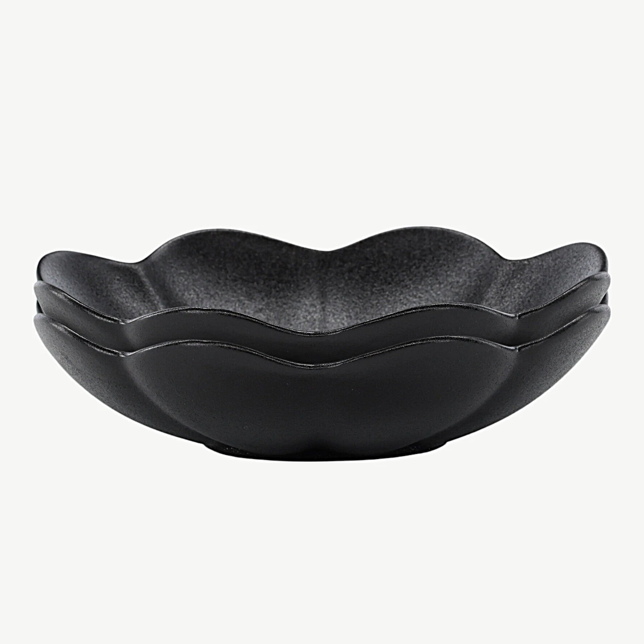 Matt must, lainelise servaga tugevdatud portselantaldrik Wabi Sabi (Ø21 cm) - 58180-100