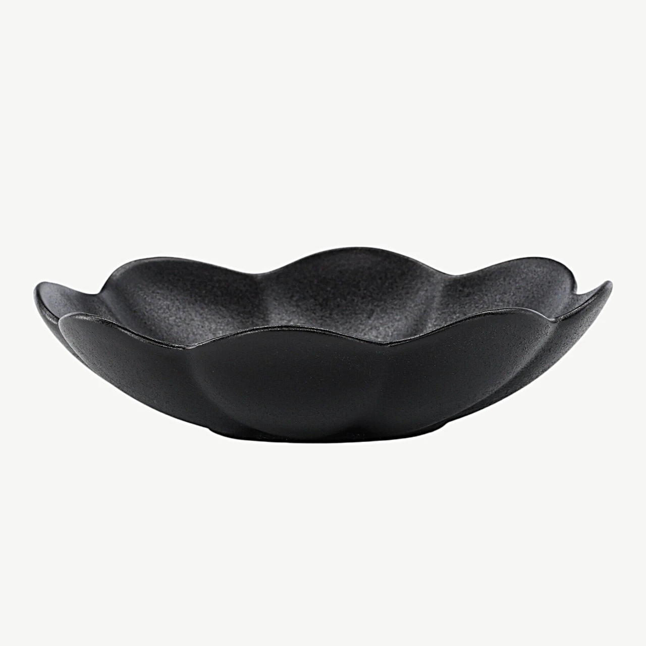 Matt must, lainelise servaga tugevdatud portselantaldrik Wabi Sabi (Ø21 cm) - 58180-100