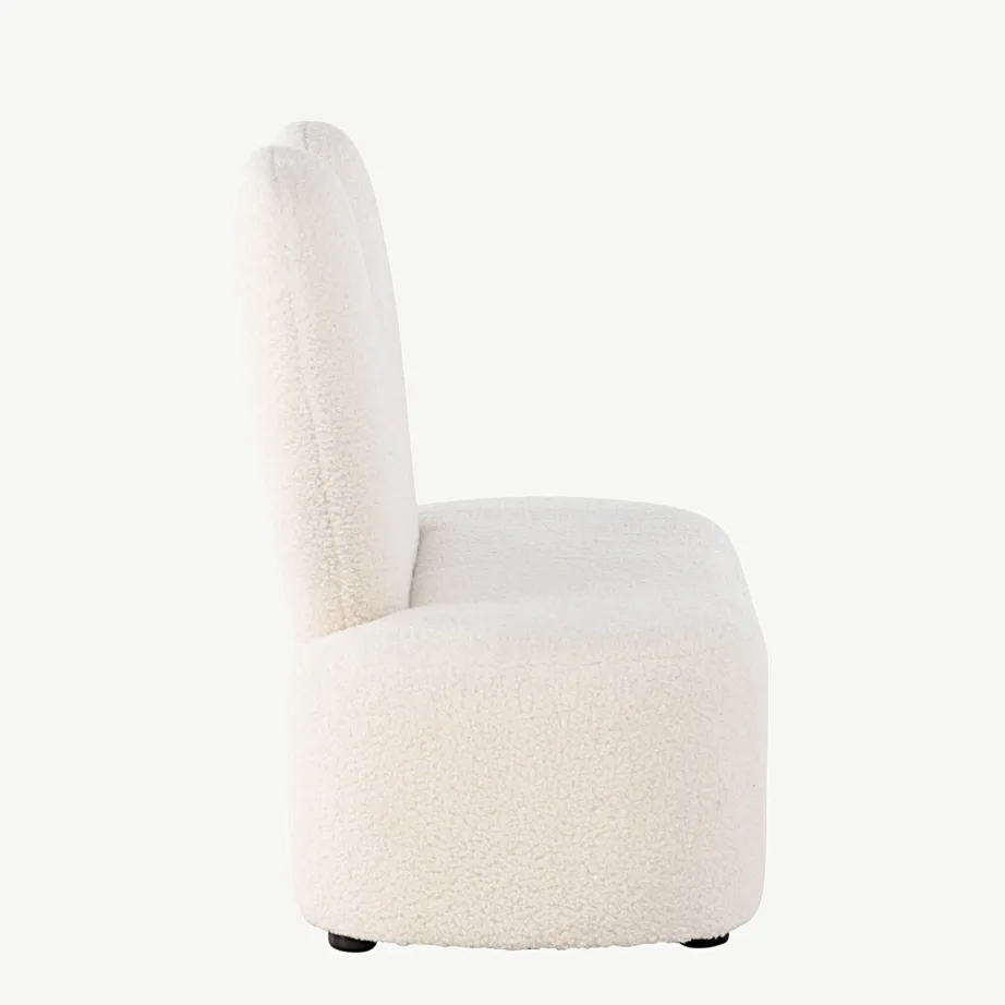 Valgest bukleekangast laste tugitool plastikust jalgadega, Venture Home, 59161-102 – 2