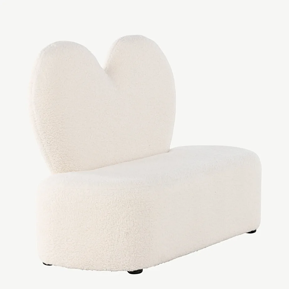 Valgest bukleekangast laste tugitool plastikust jalgadega, Venture Home, 59161-102 – 3