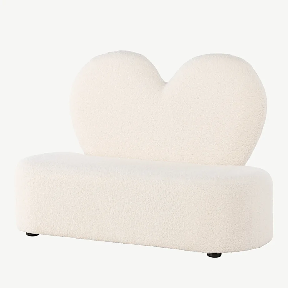 Valgest bukleekangast laste tugitool plastikust jalgadega, Venture Home, 59161-102 – 5