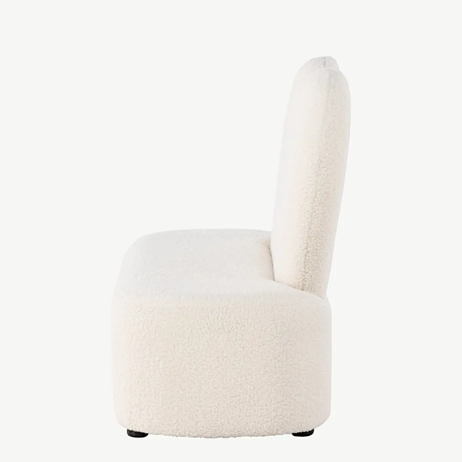 Valgest bukleekangast laste tugitool plastikust jalgadega, Venture Home, 59161-102 – 7