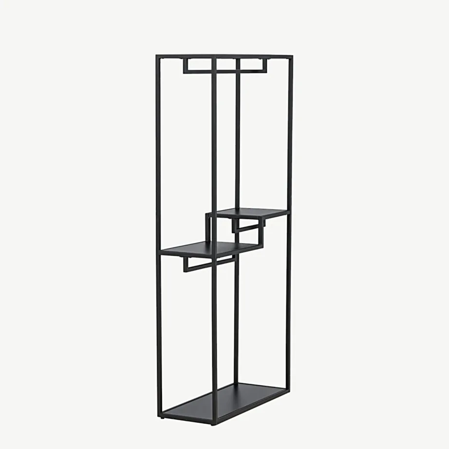 Mustast terasest riidestange Staal riiulite ja riidepuuhoidjaga, 59165-100 – 3