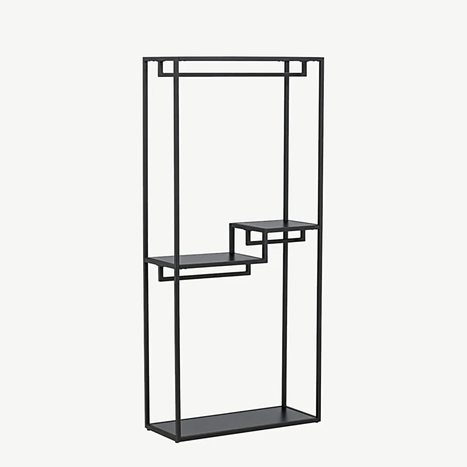 Mustast terasest riidestange Staal riiulite ja riidepuuhoidjaga, 59165-100 – 4