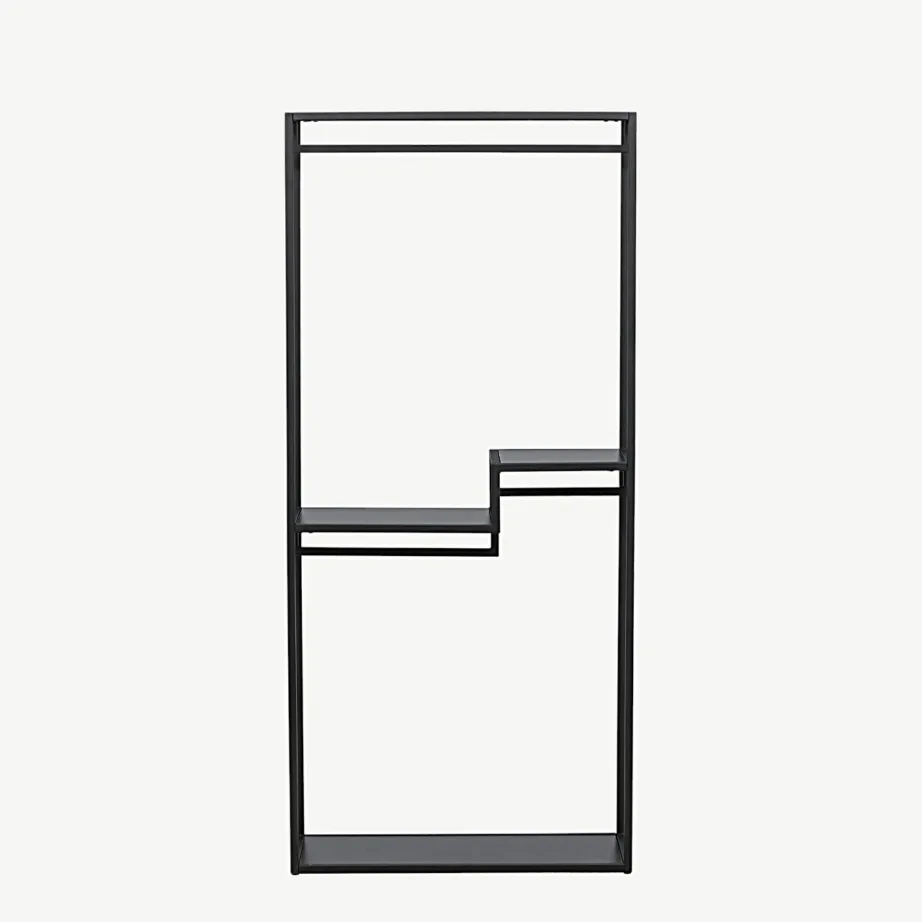 Mustast terasest riidestange Staal riiulite ja riidepuuhoidjaga, 59165-100 – 5