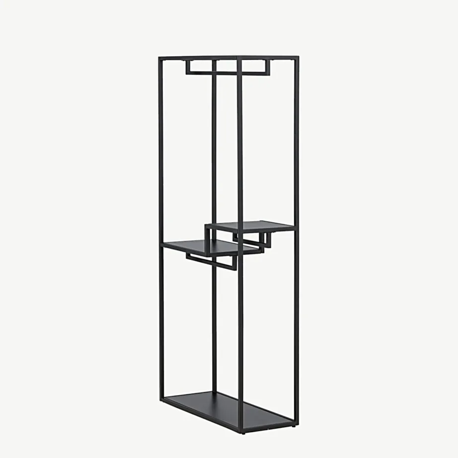 Mustast terasest riidestange Staal riiulite ja riidepuuhoidjaga, 59165-100 – 6