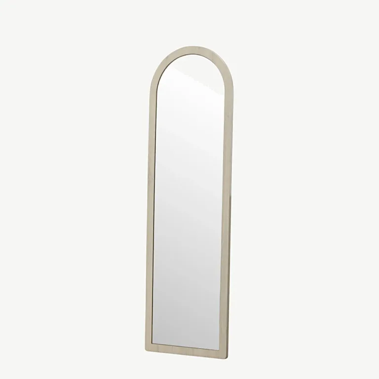 Kaarja ülaosaga valge peitsiga MDF-raamiga suur põrandapeegel Memphis, 60 × 193 cm - 59171-130