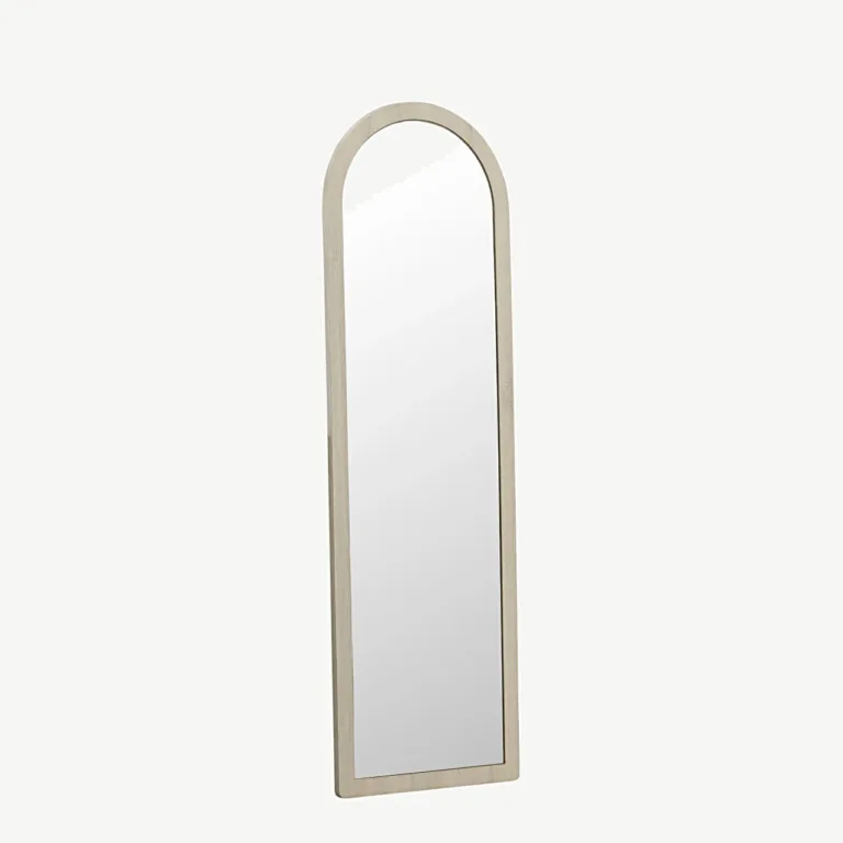 Kaarja ülaosaga valge peitsiga MDF-raamiga suur põrandapeegel Memphis, 60 × 193 cm - 59171-130